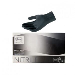 Ro.ial.Tech Guanti in Nitrile Neri Senza Polvere - Monouso - 100 PZ - Ro.ial